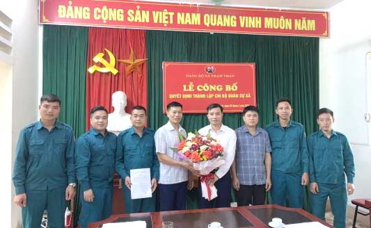 Huyện Phù Ninh hoàn thành việc thành lập Chi bộ Quân sự xã, thị trấn